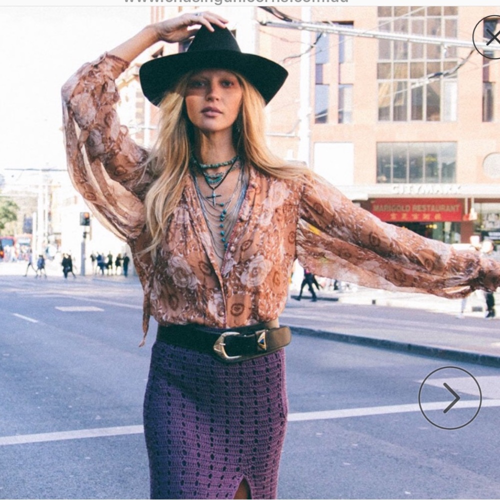 Chasing Unicorns Til the Morning Comes Silk Blouse